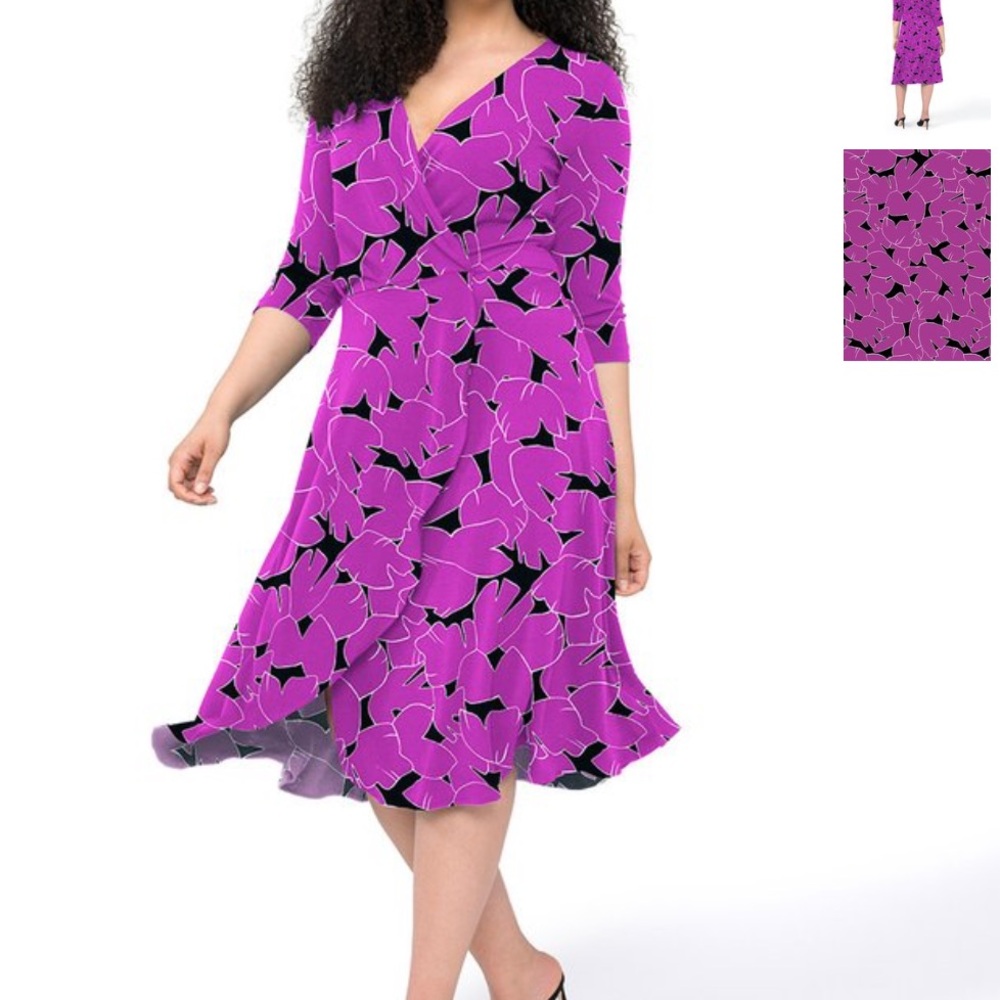 Elegant Purple Floral Dress